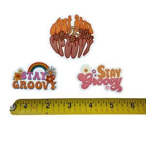 Stay Groovy Vinyl Sticker Decal Bundle - 3 Decals Total